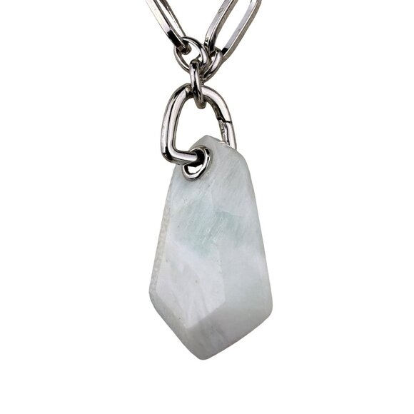 Kendra Scott Womens Silver Tone Chain Necklace With White Stone Pendant - Picture 2 of 6